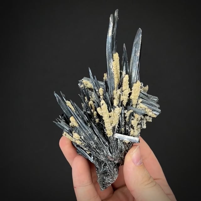 Stibnite with Calcite