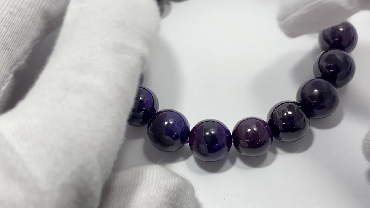 動画】【1点もの】【鑑別書付】スギライトAAAAA ラウンド10.5mm 1連