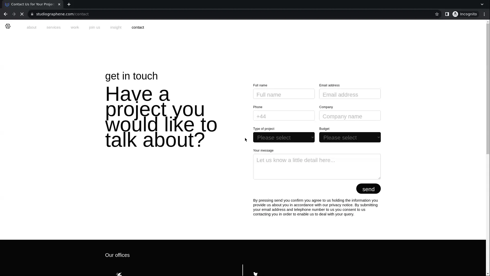 Contact Us Form on Vimeo
