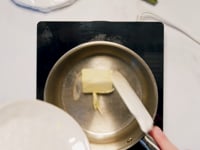 Brie Soufflé with Pea Cream by Chef Lewis Brown