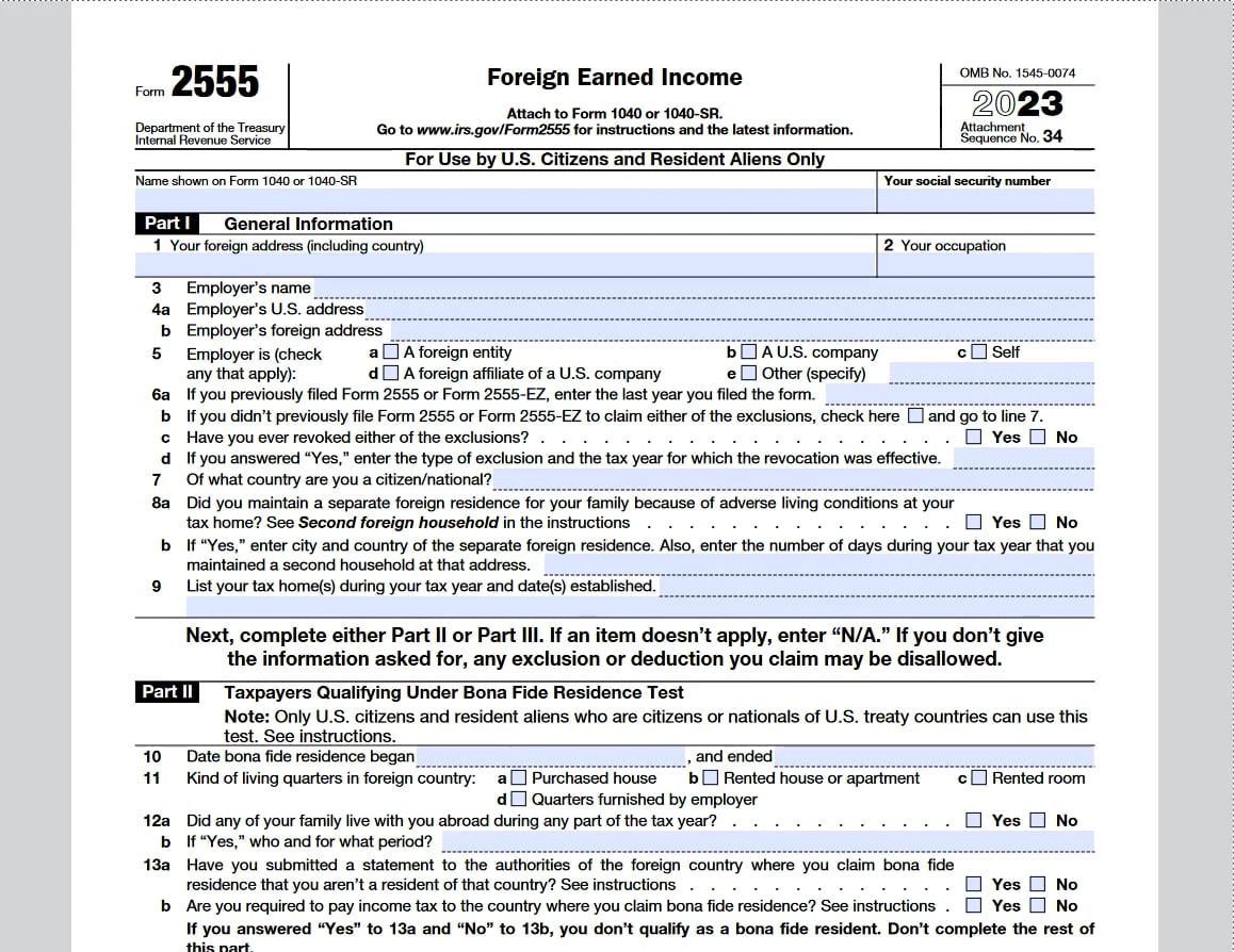 Advanced Tax Course Lesson 1 (2) - Form 2555