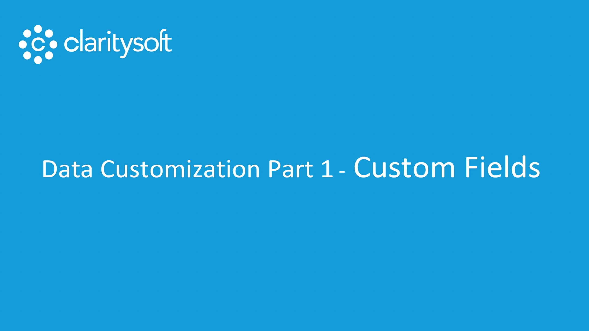 Data Customization Part 1 - Custom Fields | Videos & Movies on Vimeo