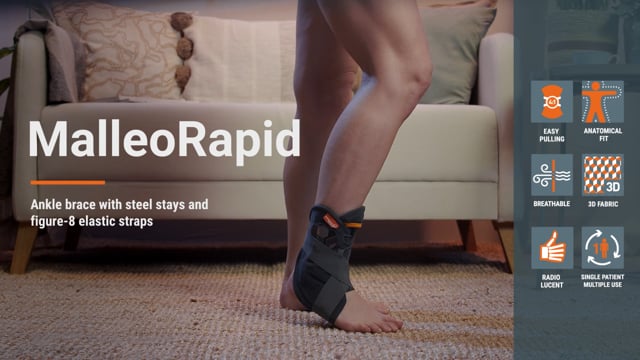 Malleorapid - Ankle brace with steel stays and figure-8 elastic straps 
