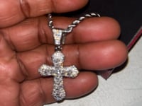 Bling Cross Iced Out Diamond Pendant Necklace