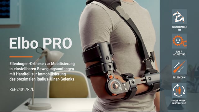 Elbo PRO - Ellenbogen-Orthese zur Mobilisierung in einstellbaren Bewegungsumfängen mit Handteil