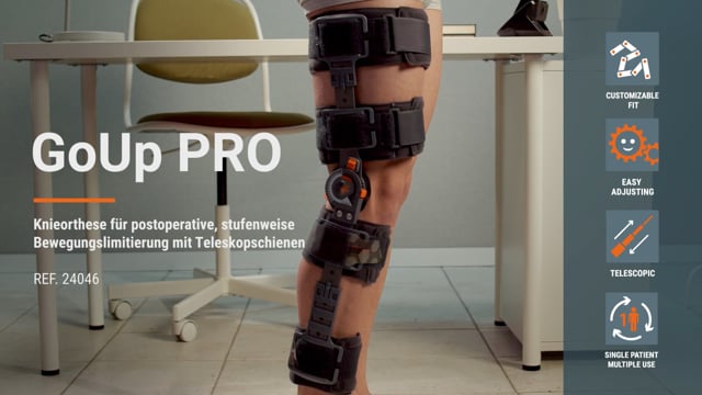Go up PRO - Knieorthese für postoperative, stufenweise Bewegungslimitierung mit Teleskopschienen