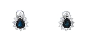 3.60 ct. t.w. Sapphire and 1.92 ct. t.w. Diamond Earrings in 14kt White Gold
