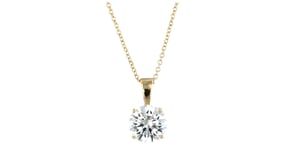 1.50 Carat Lab-Grown Diamond Solitaire Necklace in 14kt Yellow Gold