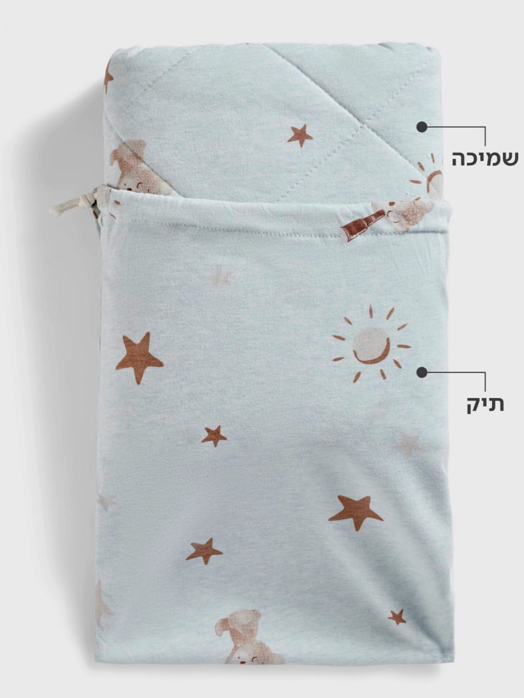 שמיכה עם תיק בכיתוב אישי BEARS