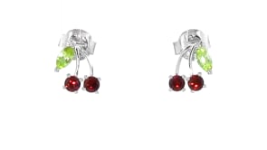 50 ct. t.w. Garnet and .20 ct. t.w. Peridot Cherry Stud Earrings in Sterling Silver