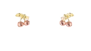 Italian 14kt Two-Tone Gold Cherry Stud Earrings