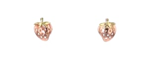14kt Two-Tone Gold Strawberry Earrings