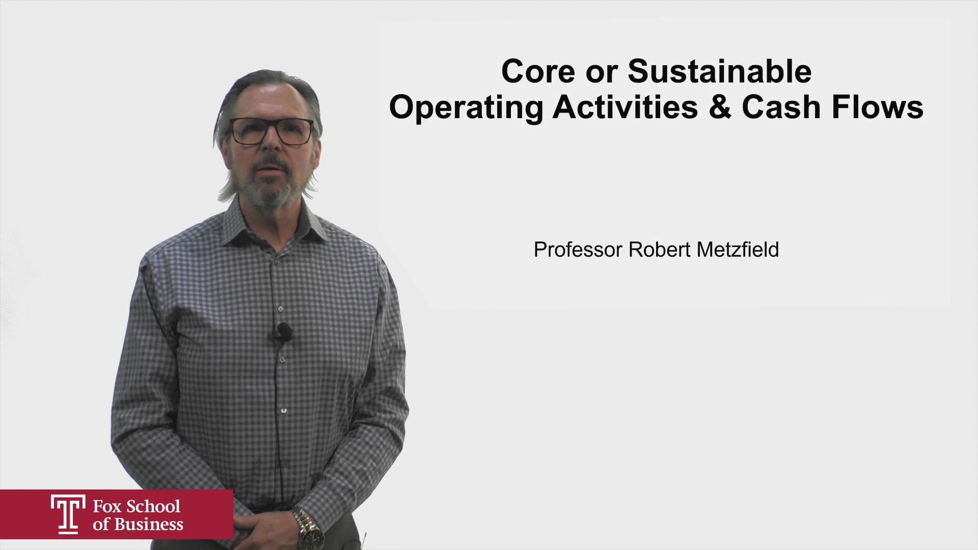 Core or Sustainable Operating Activities & Cash Flows