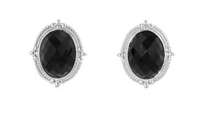 Andrea Candela Onyx Earrings with Black Enamel in Sterling Silver