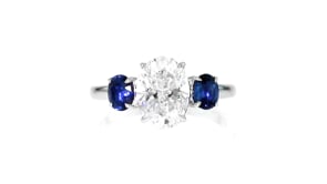 2.00 Carat Lab-Grown Diamond Ring with 1.00 ct. t.w. Sapphires in 14kt White Gold