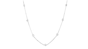 33 ct. t.w. Graduated Bezel-Set Diamond Station Necklace in 14kt White Gold