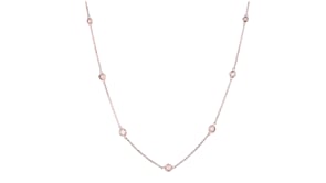 33 ct. t.w. Graduated Bezel-Set Diamond Station Necklace in 14kt Rose Gold