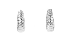 Italian Sterling Silver Graduated Shrimp Hoop Earrings