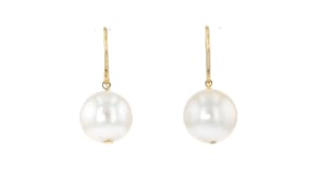 11mm Cultured Pearl Drop Earrings in 14kt Yellow Gold