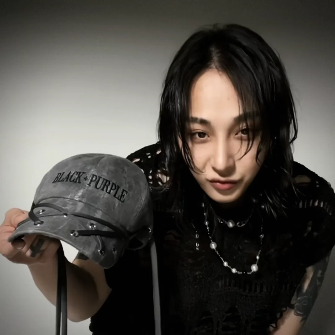 MUSINSA | BLACK PURPLE Vortex strap eyelet cap - pink