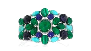 40.90 ct. t.w. Multi-Gemstone Cuff Bracelet in Sterling Silver