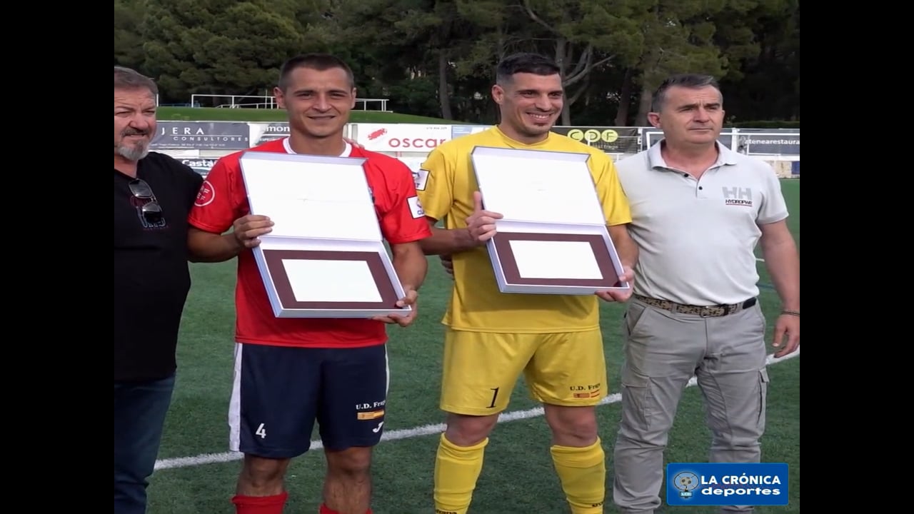 LA UD FRAGA DESPIDE CON HONORES A MARC PUIGVER Y ÁLVARO LARROYA (En el cierre de una de las mejores temporadas del Club Fragatino