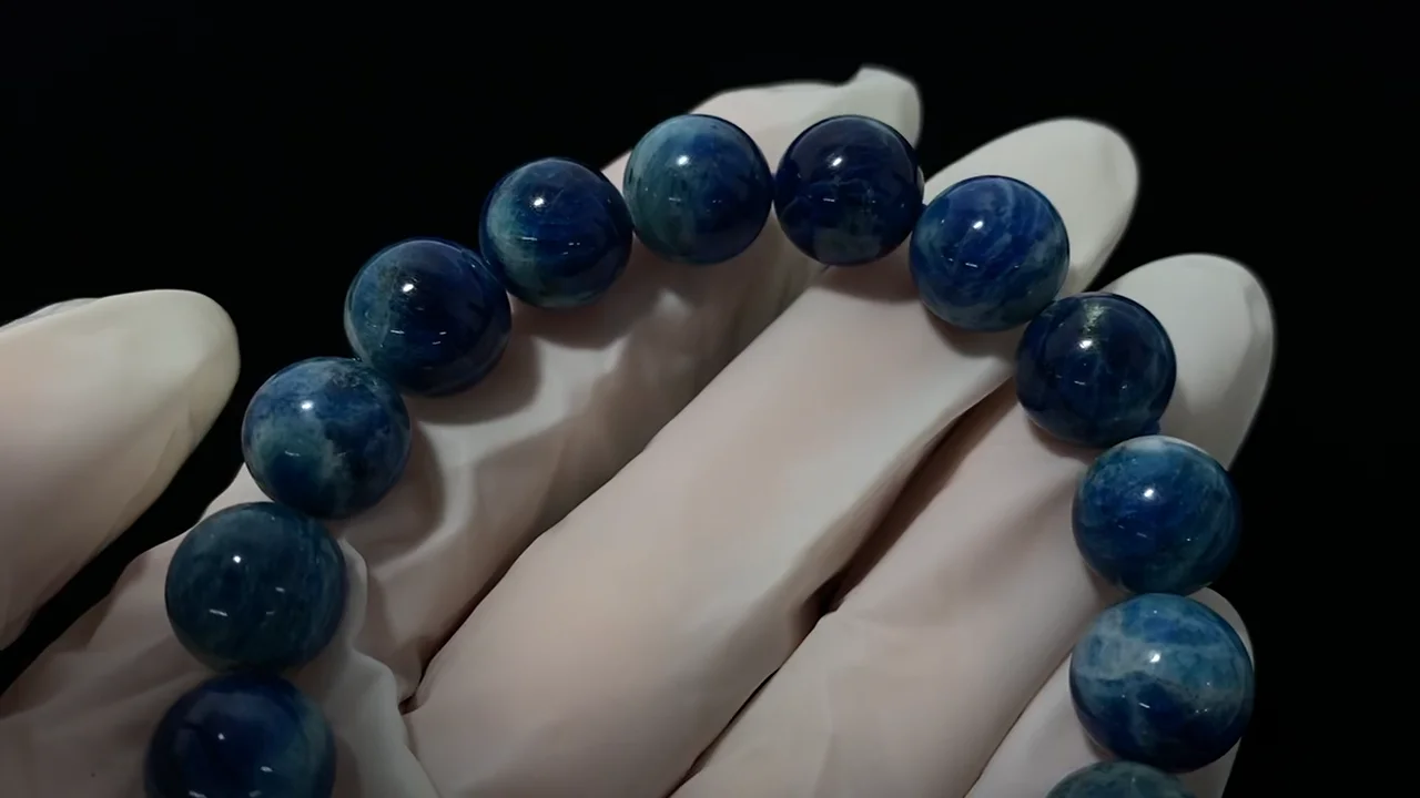 動画】【1点もの】ラズライト ラウンド11mm 1連(ブレス) NO.33