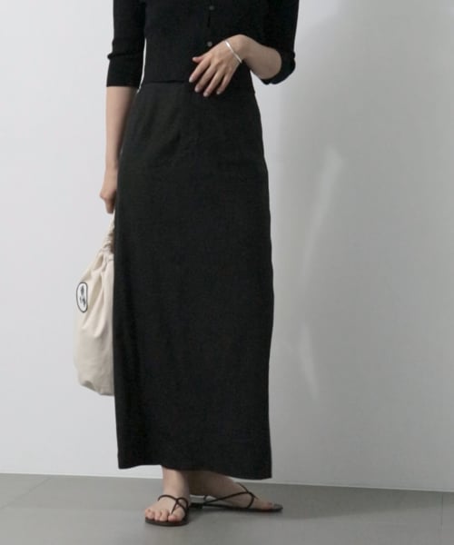 美品◆BABYLONE◆リネンストレッチスリットスカート◆バビロン BABYLONE（バビロン）の「BABYLONE / リネンストレッチスリット