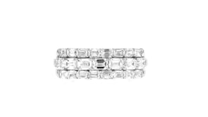 2.00 ct. t.w. Emerald-Cut Lab-Grown Diamond Three-Row Ring in 14kt White Gold