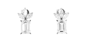 3.75 ct. t.w. Marquise and Emerald-Cut Lab-Grown Diamond Earrings in 14kt White Gold