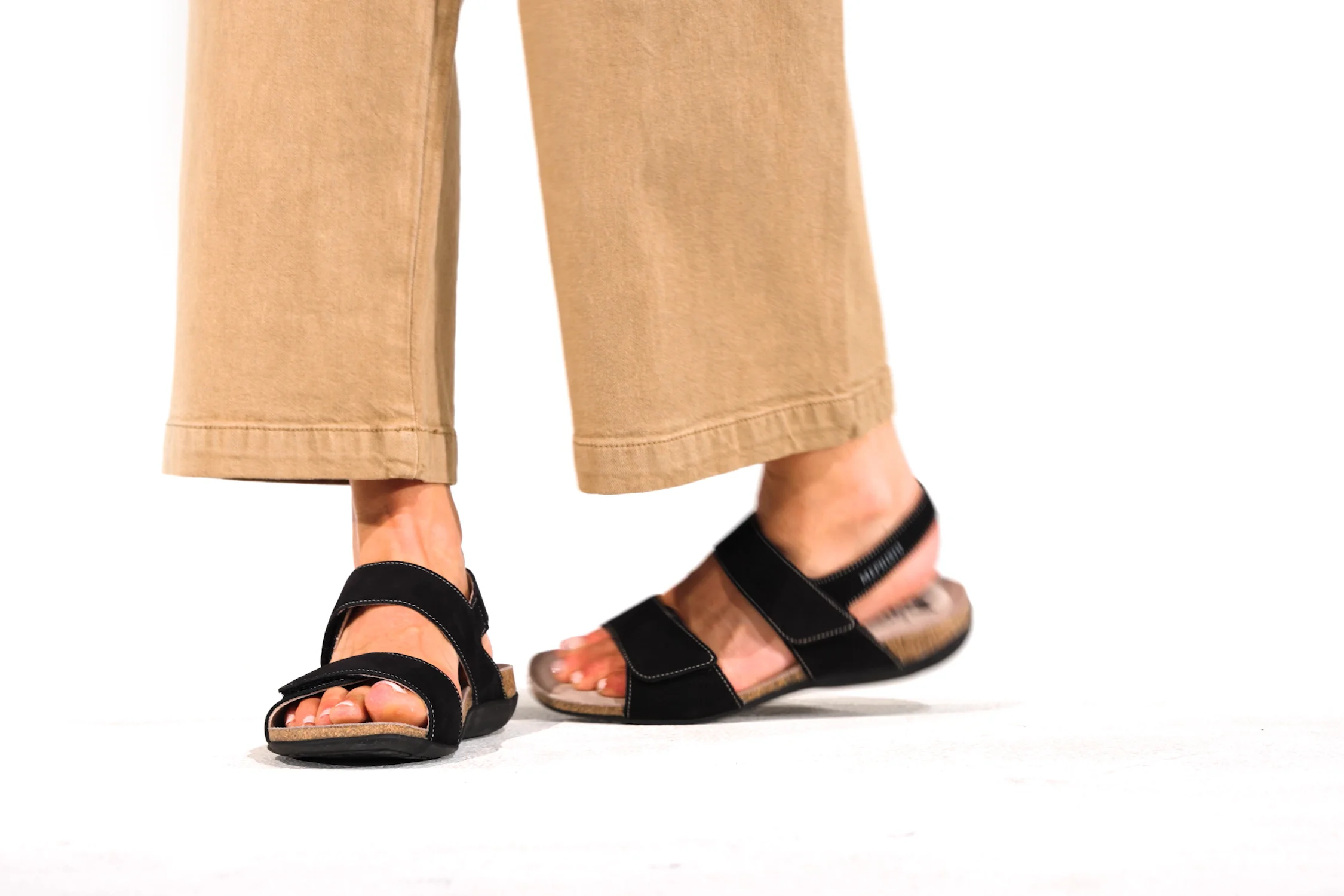 Mephisto Agave | Women Cork Sandals Beige Leather Velvet