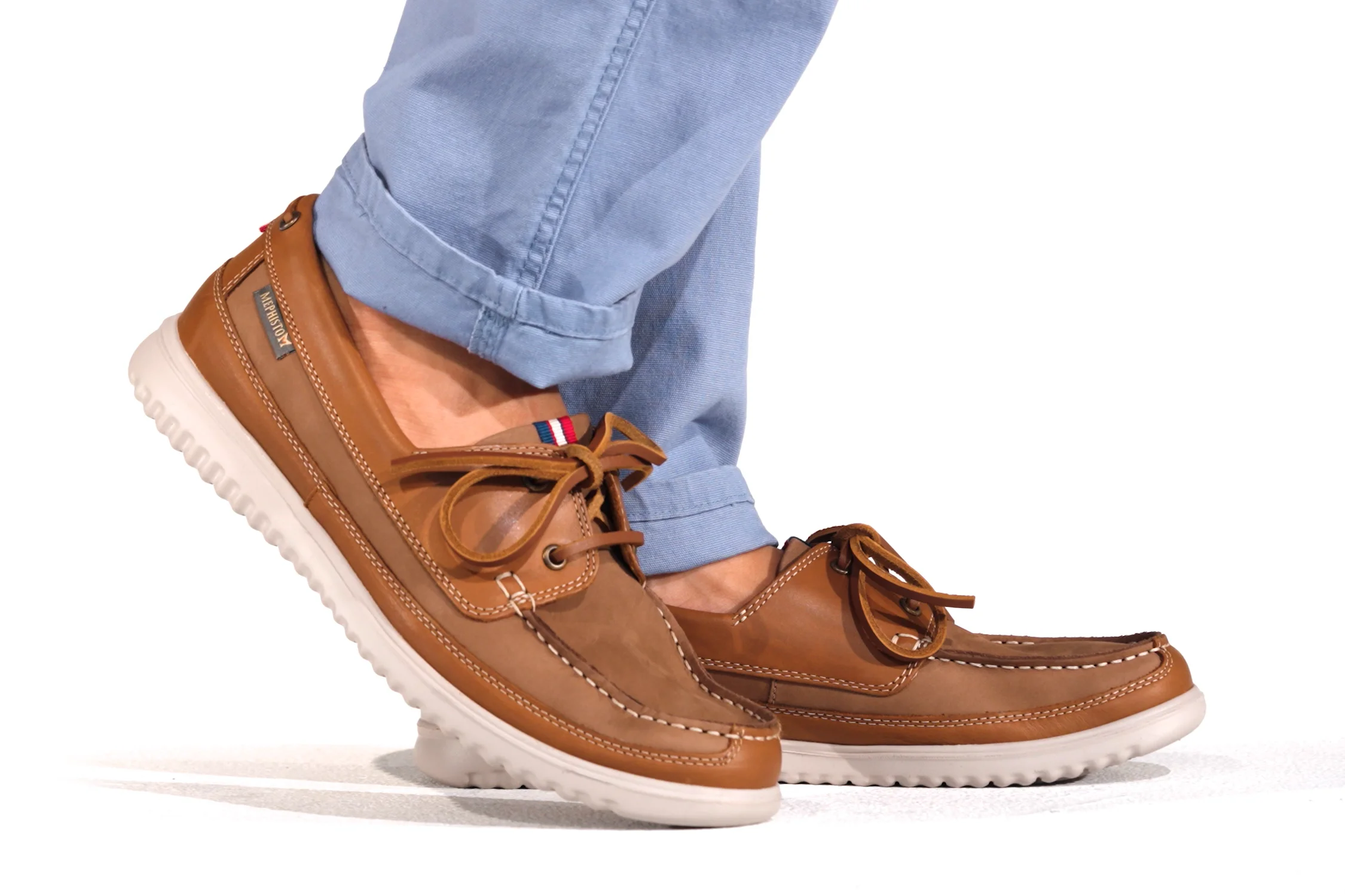 Mephisto Trevis | Men Boat Shoes Blue Leather Nubuck | Mephisto USA