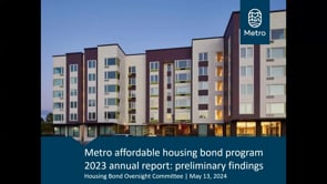 Affordable Housing Bond Oversight Committee Meeting May 13, 2024 on Vimeo