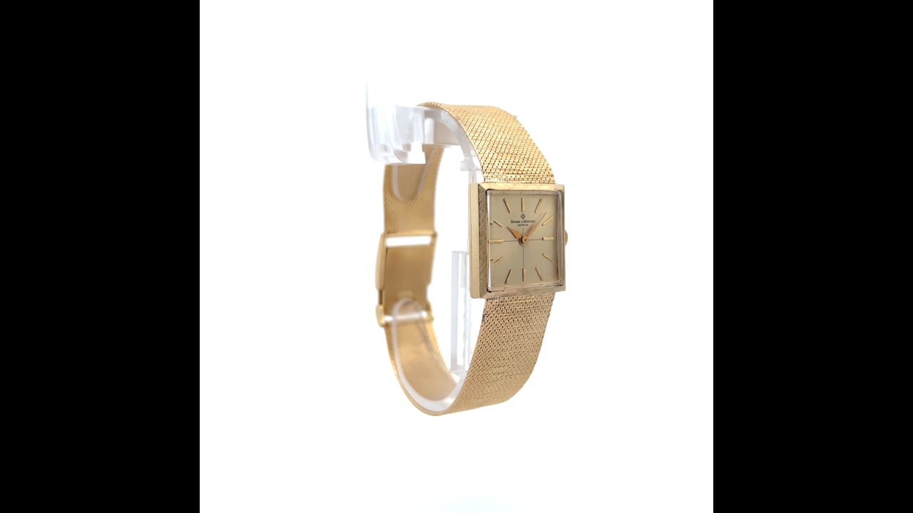 Vintage 1960's Baum & Mercier Watch in 14k Yellow Gold
