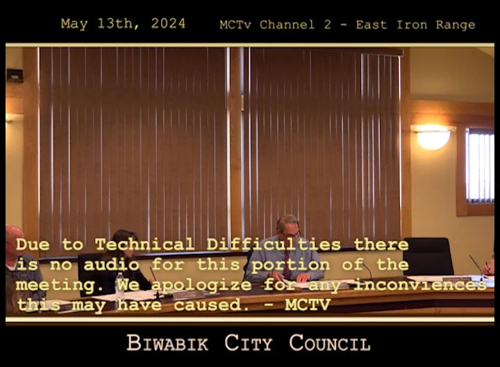 Biwabik City Council 5.13.24 on Vimeo