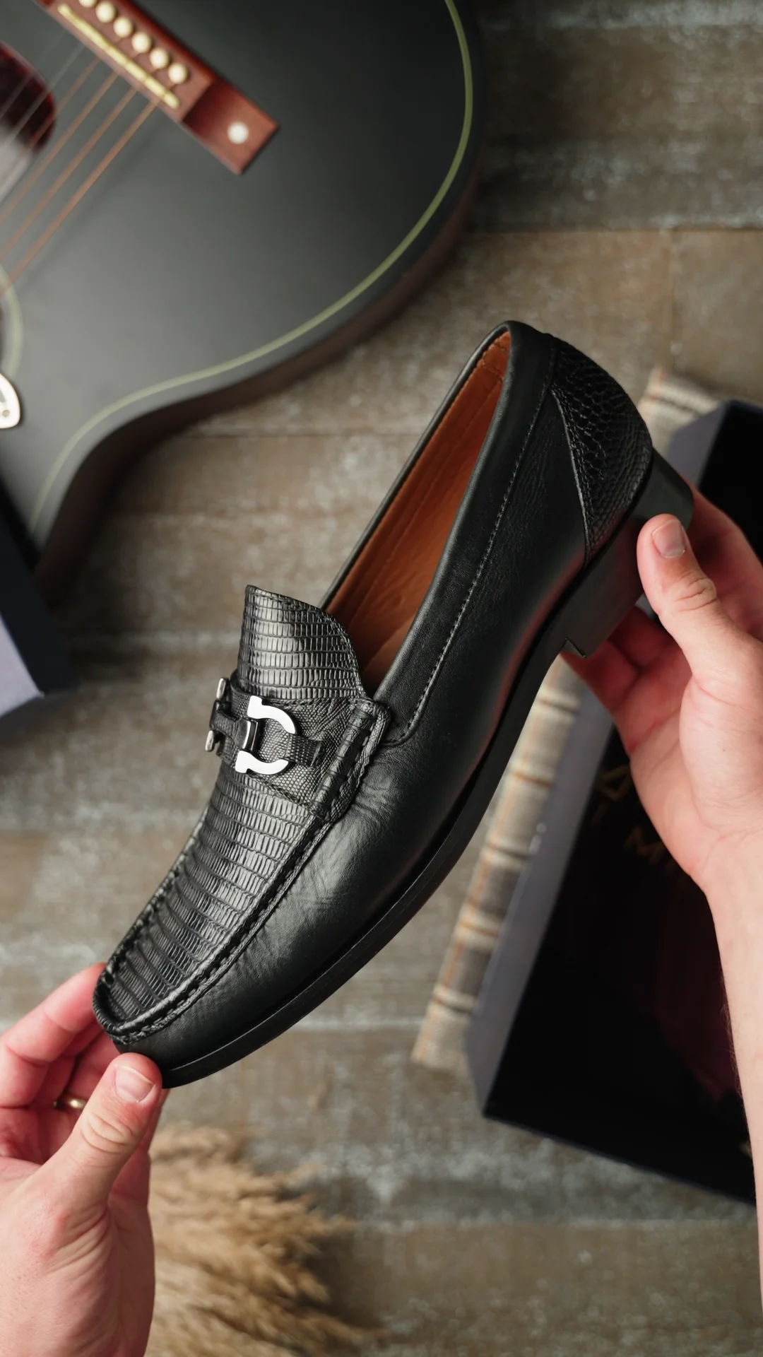 Marco Di Milano Enzo Lizard Bit Loafers Black | MensDesignerShoe.com