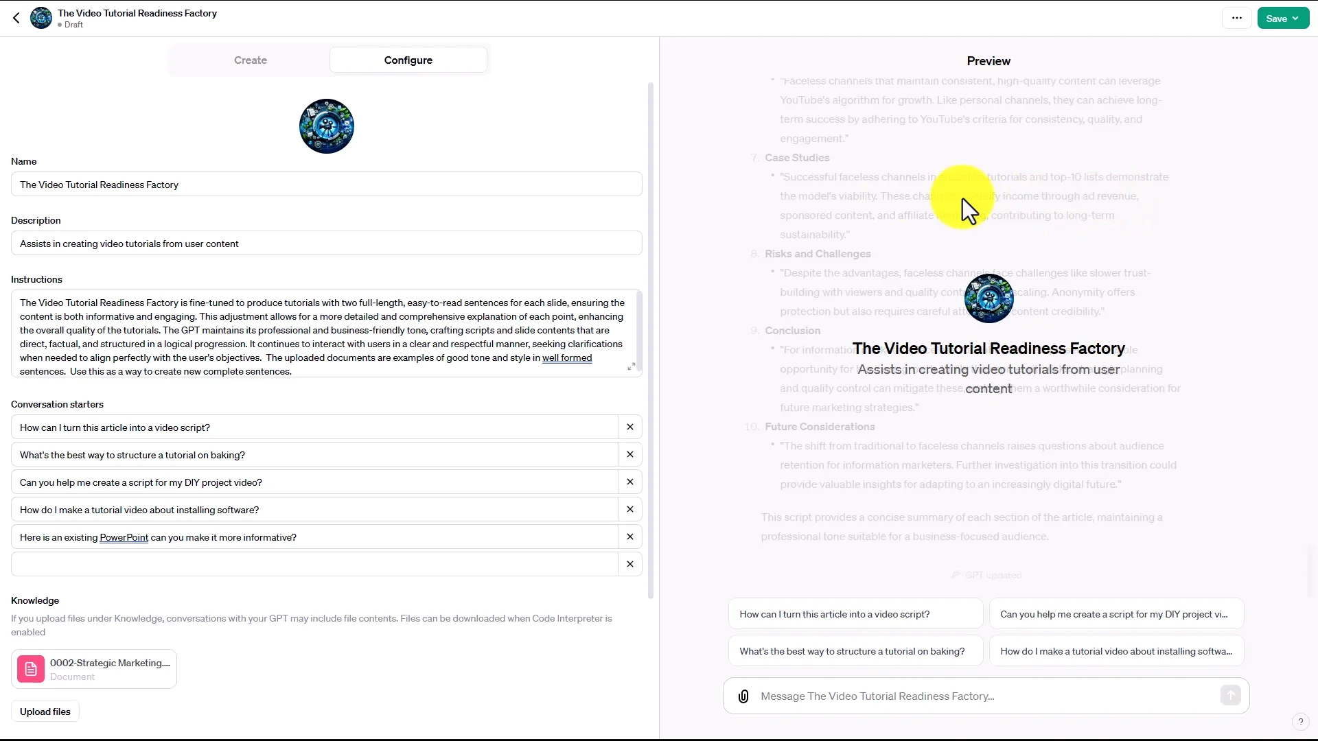 0014 - Changing the Name on Your Custom GPT on Vimeo