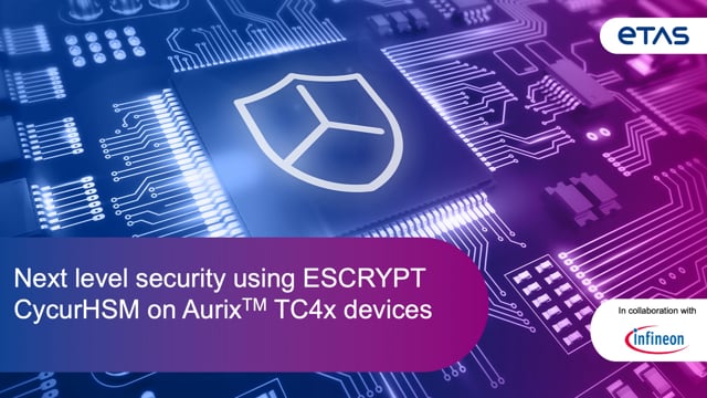 Next-level vehicle cybersecurity using ESCRYPT CycurHSM on AURIX™ TC4x devices