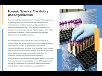 Module 01: Forensic Science: The History And Organisation