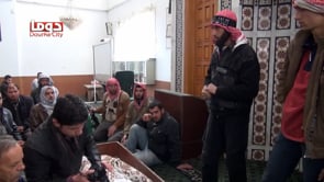 كلمة عمر الديراني في تشييع الإعلامي عبد الله إنجيلة في مدينة دوما في ريف دمشق