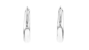 Italian Sterling Silver Geometric Hoop Earrings
