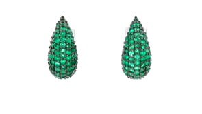 1.60 ct. t.w. Emerald Teardrop Earrings in Sterling Silver