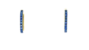 80 ct. t.w. Sapphire Paper Clip Link Hoop Earrings in 18kt Gold Over Sterling