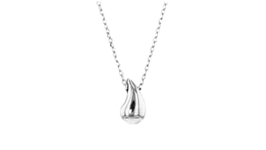 Italian Sterling Silver Jewelry Set Teardrop Earrings and Necklace