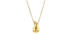 Italian 18kt Gold Over Sterling Jewelry Set Teardrop Earrings and Necklace