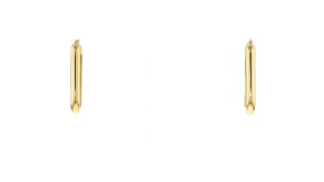 14kt Yellow Gold Paper Clip Link Hoop Earrings