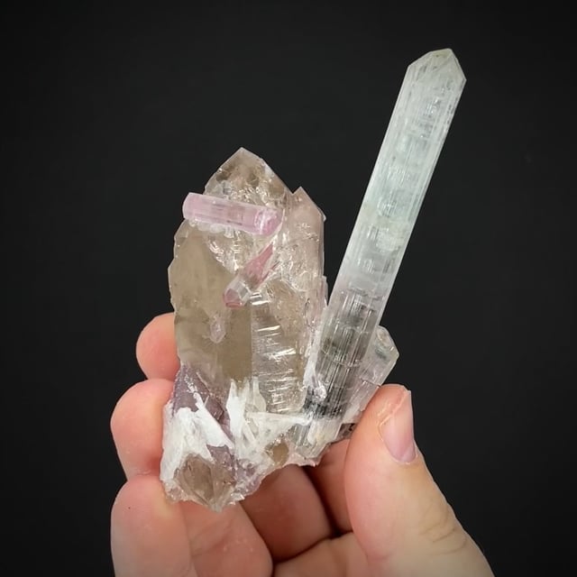 Tourmaline, Smoky Quartz & Cleavelandite