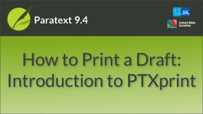 How to Print a Draft - Introduction to PTXprint