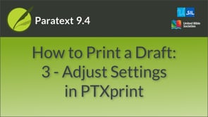 How to Print a Draft: 3 - Adjust Settings in PTXprint