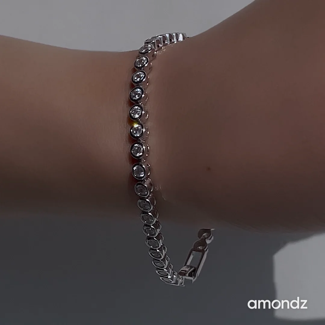 シルバー ベゼル テニス ブレスレット / Silver Bezel Tennis シルバー ベゼル テニス ブレスレット / Silver Bezel Tennis